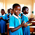 감비아와 유엔 관계 - **Education in The Gambia:** "A vibrant classroom scene in The Gambia, children in school uniforms l...