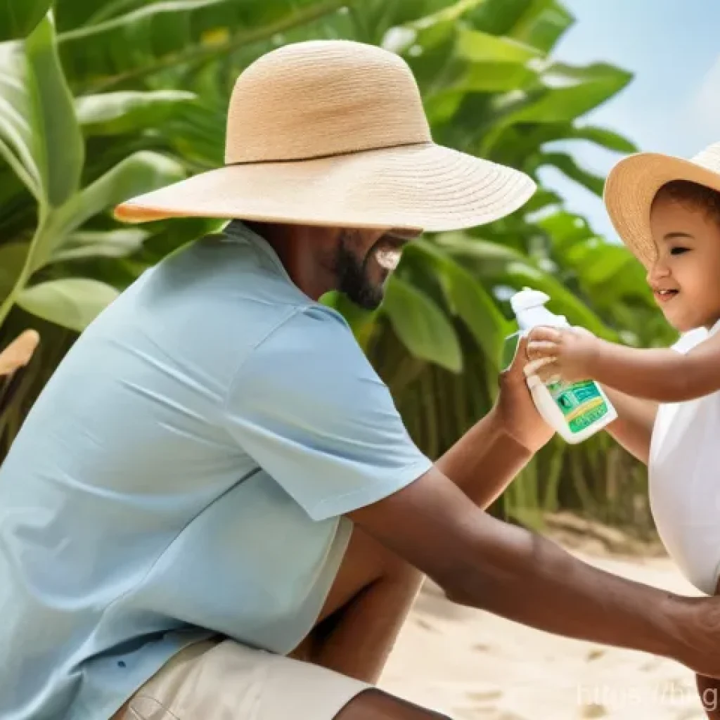 감비아 말라리아 예방 - **Prompt:** "A vibrant, sunny tropical scene in a location reminiscent of The Gambia. A family consi...