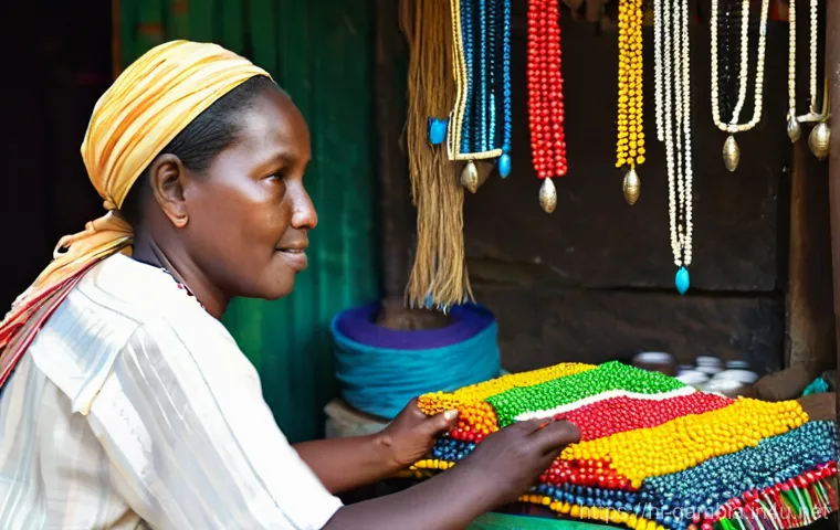 감비아 바칼롱 시장 탐방 - **Prompt:** "An inviting and mouth-watering scene from a Gambian market food stall, showcasing a div...