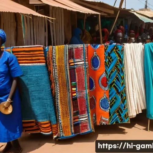 감비아와 아프리카 연합 - **Prompt:** A vibrant street scene in Banjul, Gambia. In the foreground, local artisans display hand...