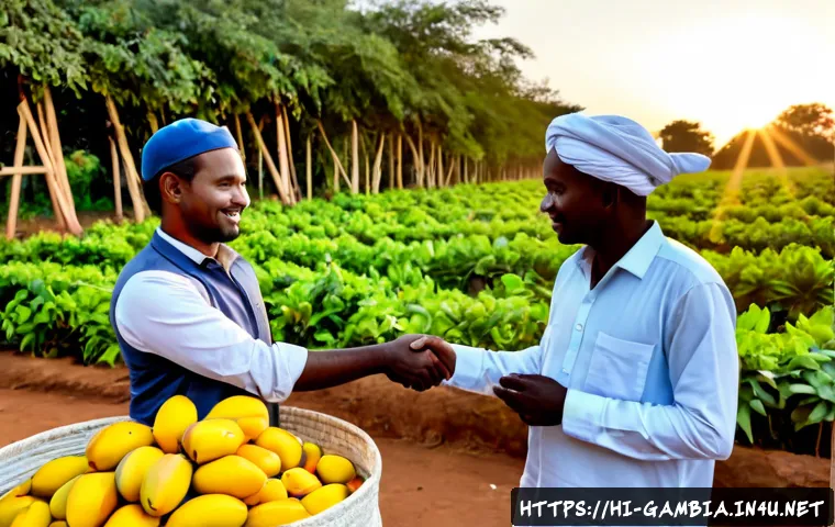 감비아에서 사업 기회 - Photorealistic business opportunity scene in The Gambia, confident Indian entrepreneur in smart casu...